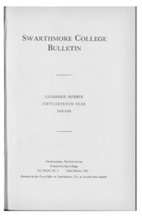 Swarthmore College Catalogue, 1925-1926