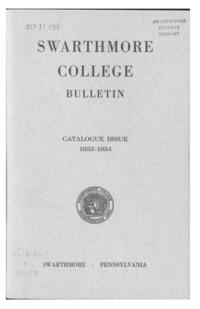 Swarthmore College Catalogue, 1953-1954