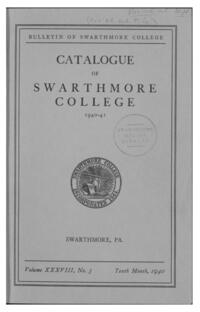 Swarthmore College Catalogue, 1940-1941