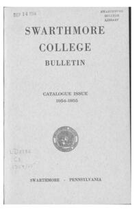 Swarthmore College Catalogue, 1954-1955