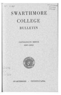 Swarthmore College Catalogue, 1957-1958