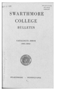 Swarthmore College Catalogue, 1961-1962