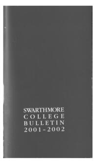 Swarthmore College Catalogue, 2001-2002