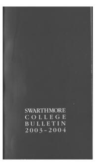 Swarthmore College Catalogue, 2003-2004