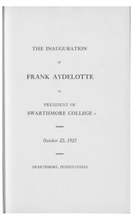 Swarthmore College Catalogue Supplements, 1921-1922