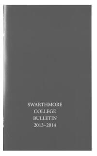 Swarthmore College Catalogue, 2013-2014