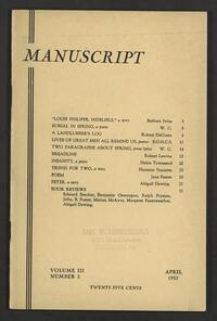 The Manuscript, April 1932, Vol. 3 No. 3