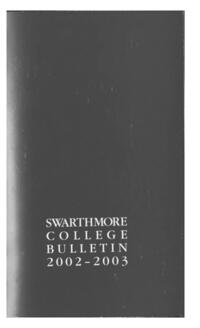 Swarthmore College Catalogue, 2002-2003