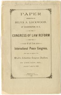 Paper presented by Belva A. Lockwood