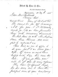 Alfred H. Love letter to Belva Lockwood