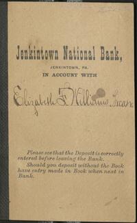 Northern Assoc. of Phila. for the Relief and Employment of Poor Women Jenkintown National Bank book