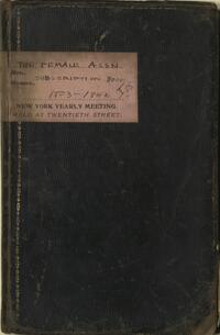 New York Female Association Subscription book for Free School