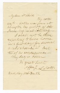 Lucretia Mott letter to Dr. Henry T. Child
