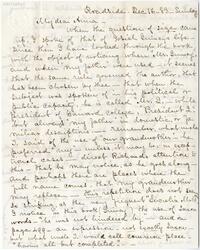 Maria Mott Davis letter to Anna Davis Hallowell