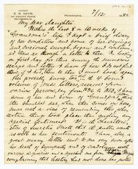 Edward Morris Davis letter to Anna Davis Hallowell