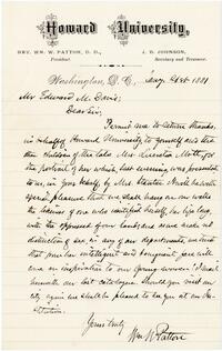 William W. Patton letter to Edward Morris Davis