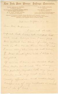 Elizabeth Burrill Curtis letter to Mariana Wright Chapman