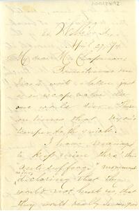 Sarah L. Stilson letter to Mariana Wright Chapman