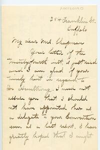 Elizabeth H. Sprague letter to Mariana Wright Chapman