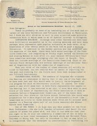 National American Woman Suffrage Association form letter to delegates