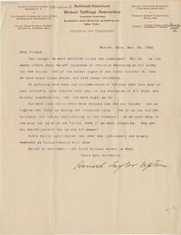 National American Woman Suffrage Association form letter