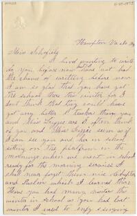 Sophia Dickerson letter to Martha Schofield