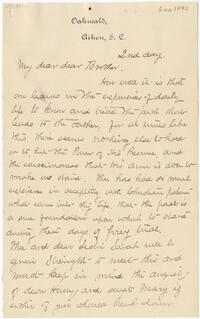 Martha Schofield letter to Samuel S. Ash; Martha Schofield letter to Sarah J. Ash