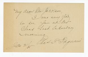 Charles P. Fagnani letter to Anna M. Jackson