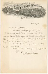 J. Wilford Allen letter to Anna M. Jackson