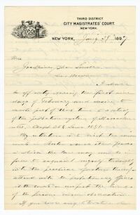 Herman C. Kudlich letter to Josephine Shaw Lowell