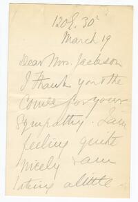Josephine Shaw Lowell letter to Anna M. Jackson