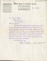 Margaret Murray Washington letter to Anna M. Jackson