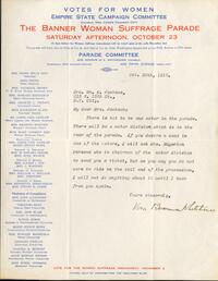Vira Boarman Whitehouse letter to Anna M. Jackson