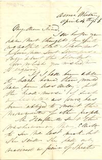 Anne Whitney letter to Abby Hopper Gibbons