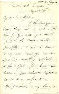 Abby Howland Woolsey letter to Abby Hopper Gibbons