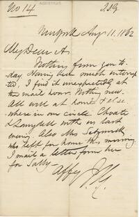 James Sloan Gibbons letter to Abby Hopper Gibbons