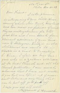 Cornelia Hancock letter to Mrs. Phillip S. Justice