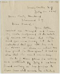 Stanley Howard Murdock and Clara L. Murdock letter to Emily Howland