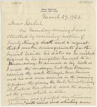 Emily Howland letter to Isabel Howland