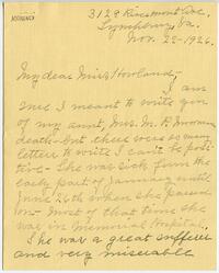 Nannie I. Foster letter to Emily Howland