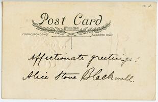 Alice Stone Blackwell postcard to Emily Howland