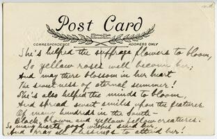 Alice Stone Blackwell postcard to Emily Howland