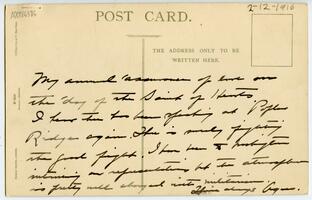 Agnes L. Tierney postcard to Emily Howland