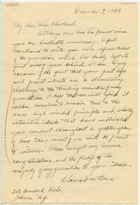 Howard W. Beers letter to Emily Howland