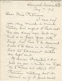 Isabel Howland letter to Caroline F. Putnam