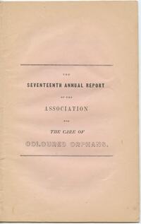 17th Annual Report of the Association for the Care of Colored Orphans