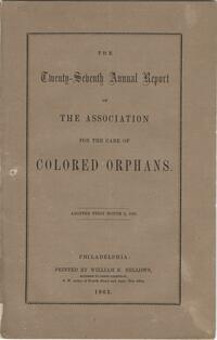 27th Annual Report of the Association for the Care of Colored Orphans