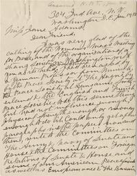 Belva Lockwood letter to Jane Addams
