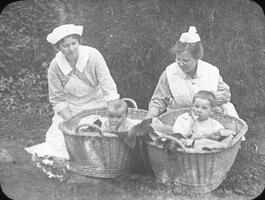 Chateau Hospital (two nurses with Babies in Basket.