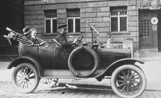 Dr. Herta Kraust +  Ernest Votaw in Ford owned by French Mission.